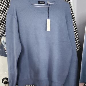Tahari Men's Dusty Blue Crewneck Sweater